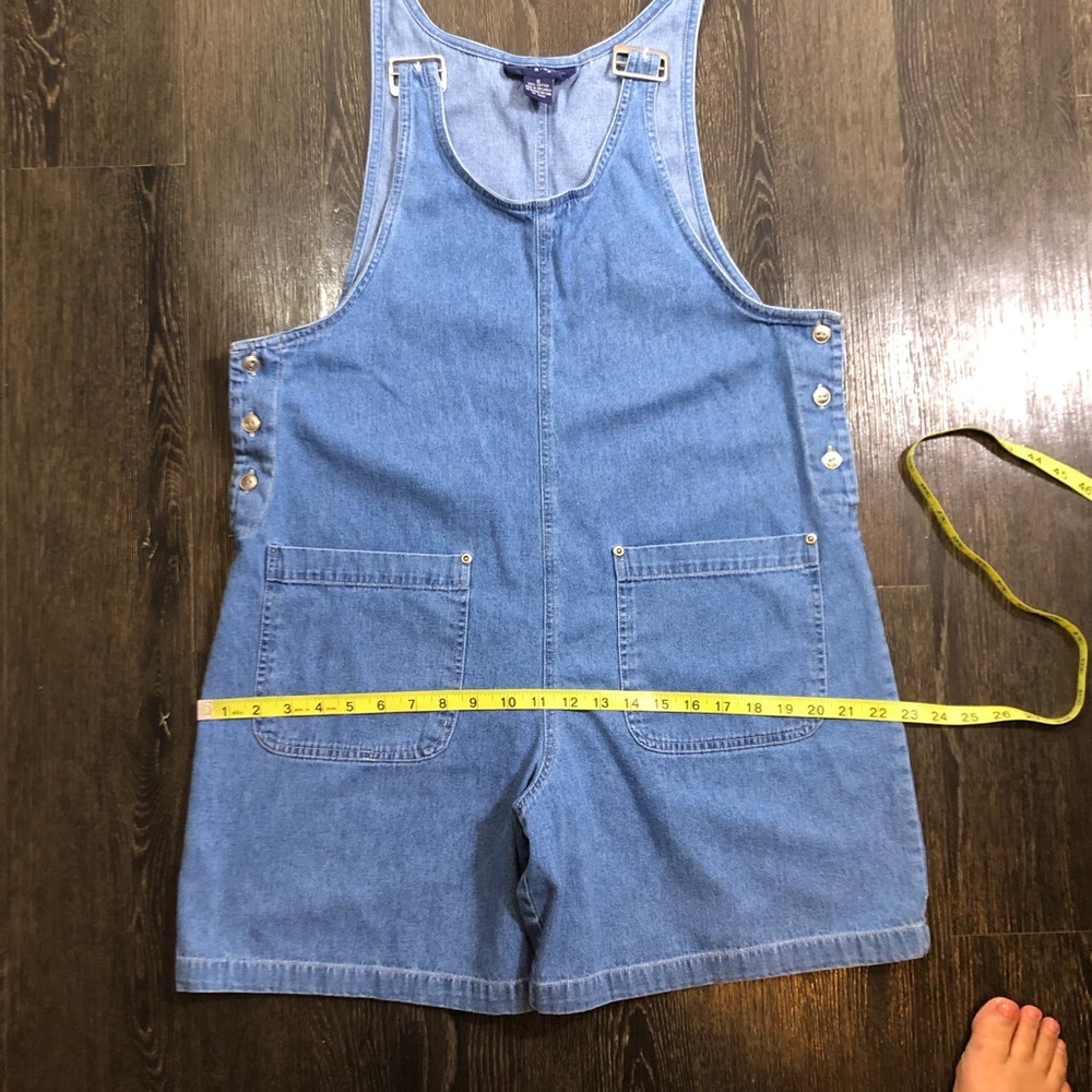 Vintage Blue Denim Romper with Yellow Tee - Picture 6 of 10